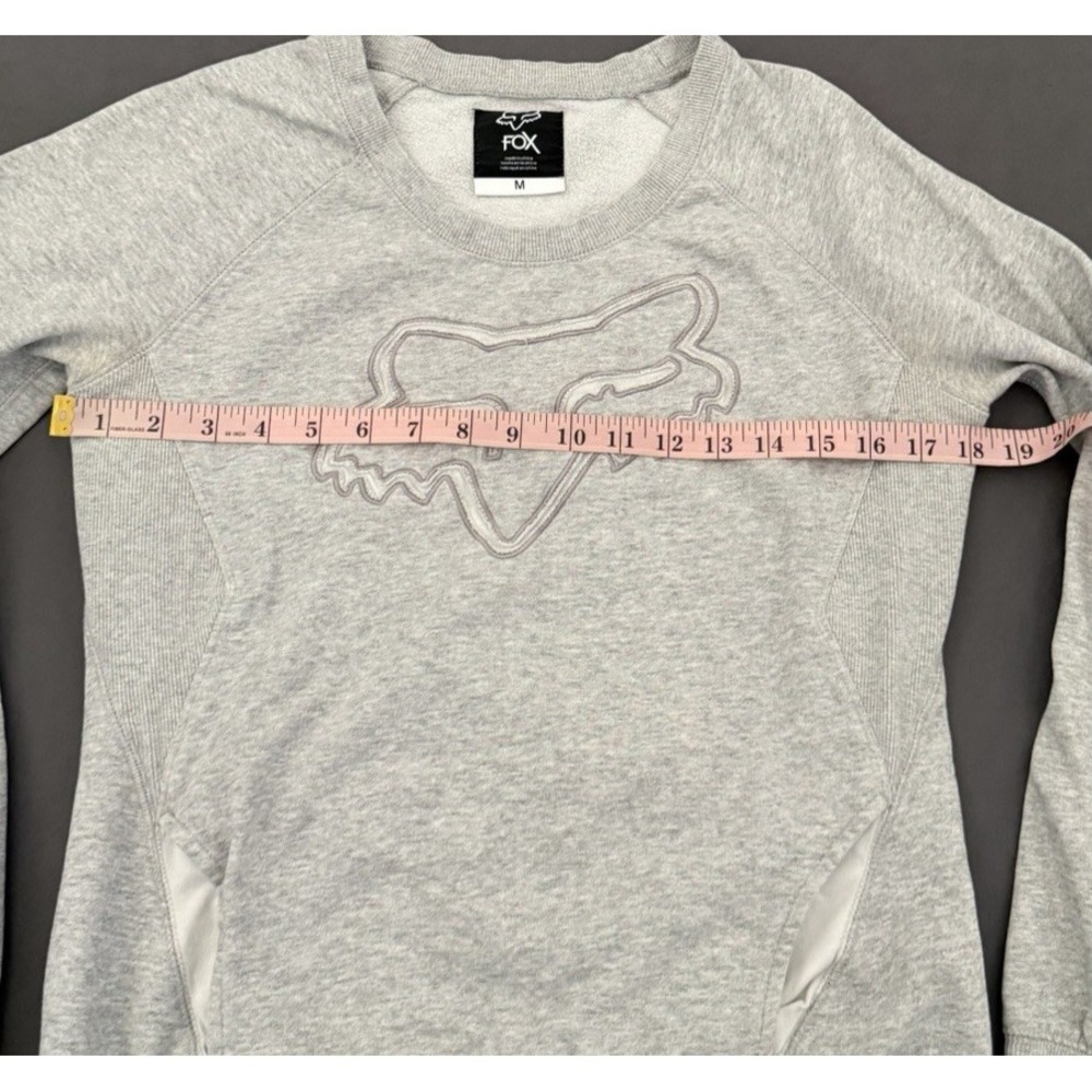 Fox Racing Pullover Sweatshirt Womens Size Medium Gray Front Pocket Long Sleeve - Picture 5 of 11